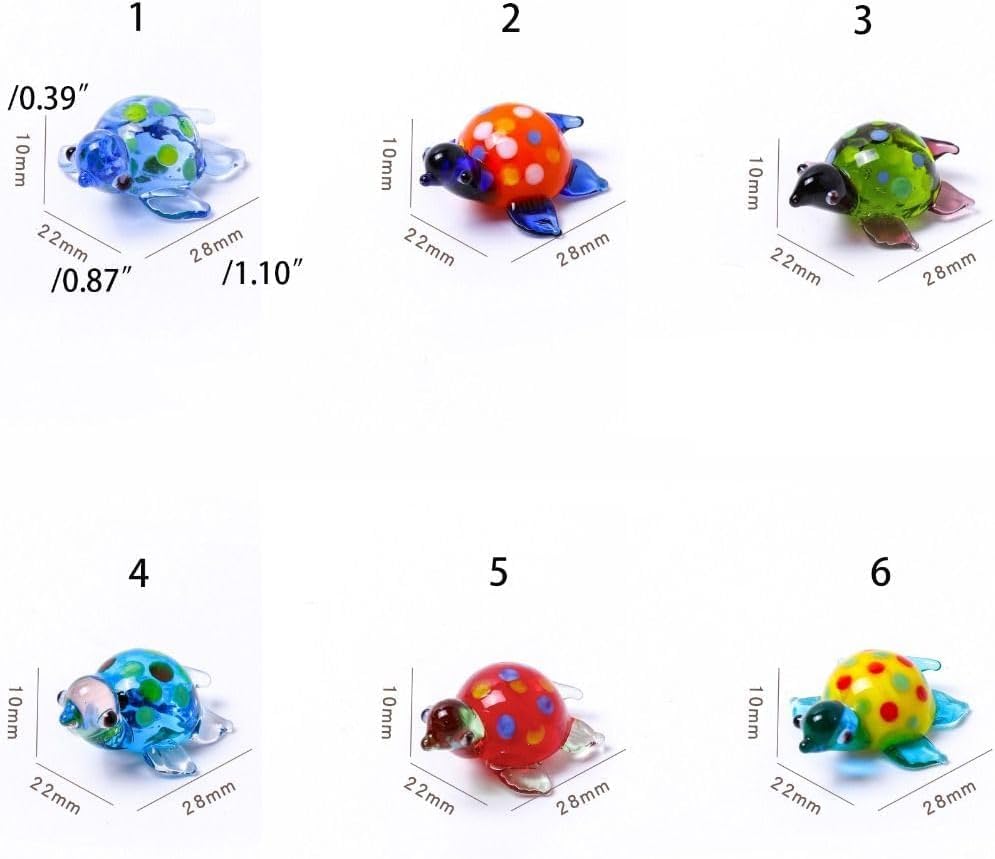 Image of Blue Glass Miniature Turtle Figurine - Aquarium Landscaping, Collectible Glass Turtle - 2.8 x 2.2 x 1cm