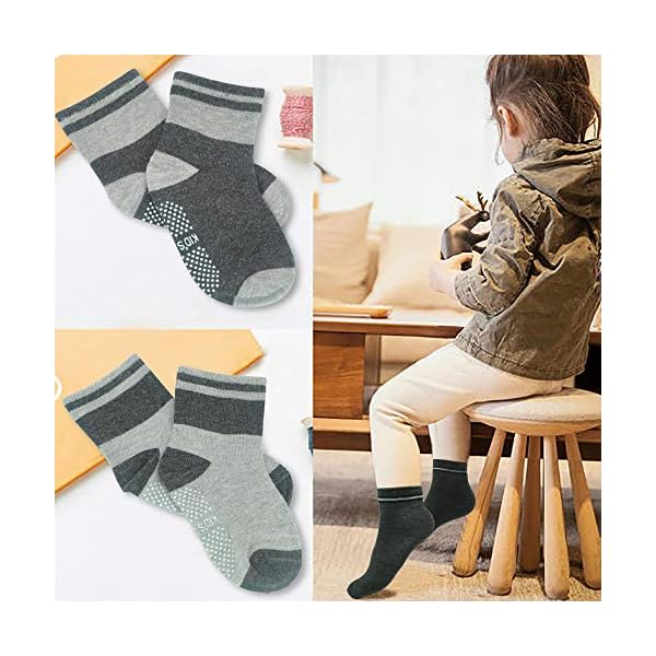 Baby Jungen Mädchen Anti-Rutsch-Socken – 12 Paar Baumwolle Niedlich Trainieren Slipper Grip Kleinkind Kinder Lustige… – Bild 4