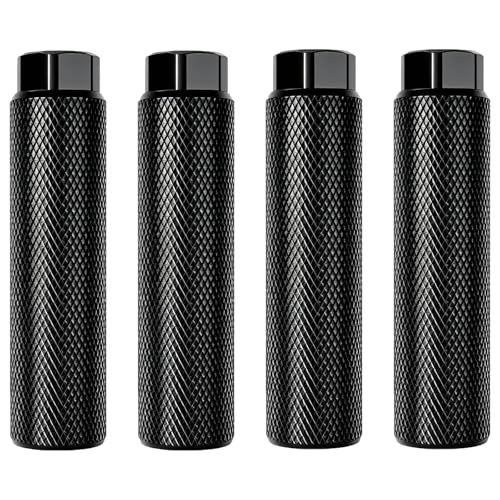 Zelerdo 2 Pairs Aluminum Alloy Bike Pegs for Mountain Bike Cycling Rear Stunt Pegs Fit 3/8 inch Axles (Pure black 100x28 mm)