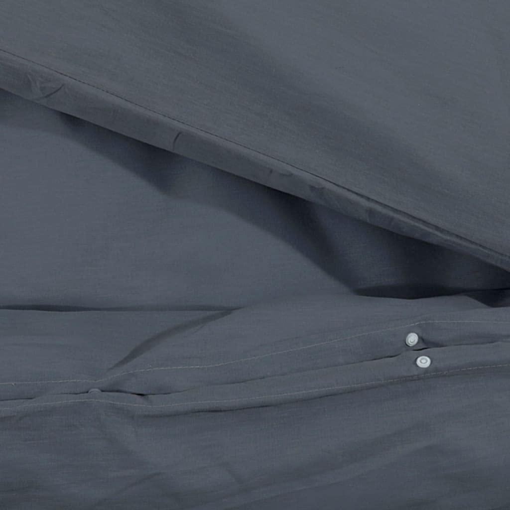 Set Copripiumino Antracite 260x240 cm in Cotone, Casa e Giardino,Biancheria,Lenzuola e Coperte,Copripiumini, 1.18kg-136084