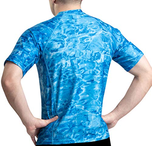 Mens Rash Guard Sun Shirt: Short Sleeve Swim Top Rashguard for Men2