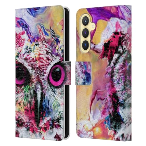Funda tipo libro Samsung Galaxy S23 FE 5G carcasa cuero Riza Peker búho de neón