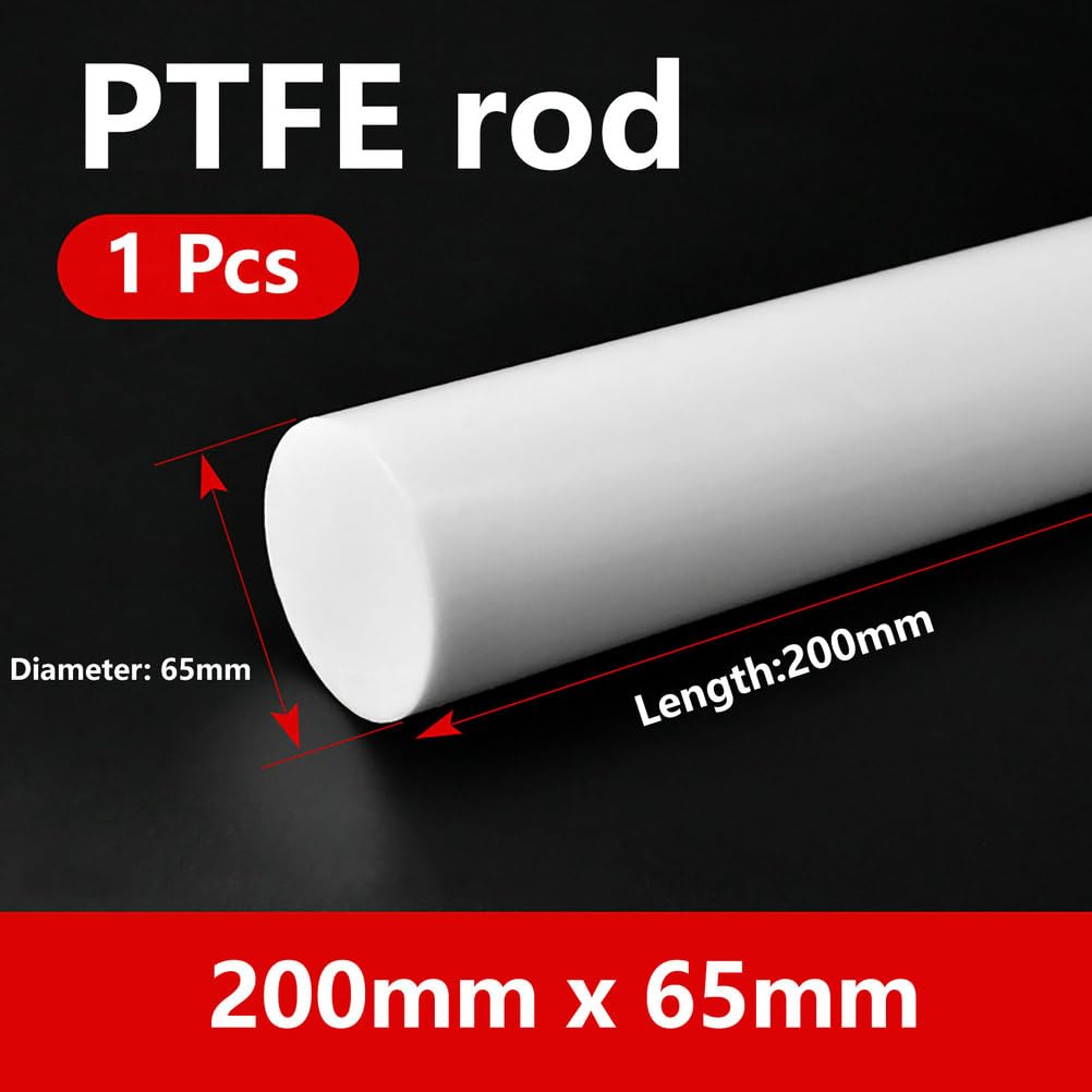 Barra in PTFE Teflon for impieghi gravosi - Diametro 60-75 mm, lunghezza 20/30/50 cm, resistente agli agenti chimici, lavorabile for uso industriale(65mm x 0.2m)