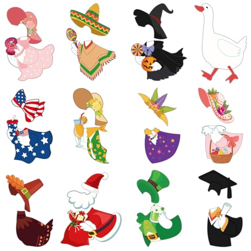 Set de 12 imanes decorativos de ganso para frigorífico