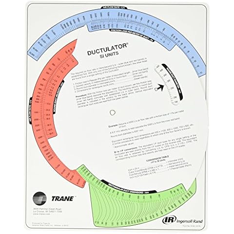 Trane TD1 Ductulator with Sleeve, Duct Sizing Calculator Cover