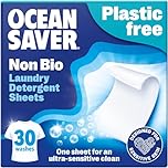 OceanSaver Eco Laundry Detergent Sheets | Non-Bio | Eco-Friendly, Biodegradable & Freshly Scented | Zero-Waste & Removes Tough Stains | Vegan, Plastic & Cruelty-Free | Plant Based Formula (30 Washes)