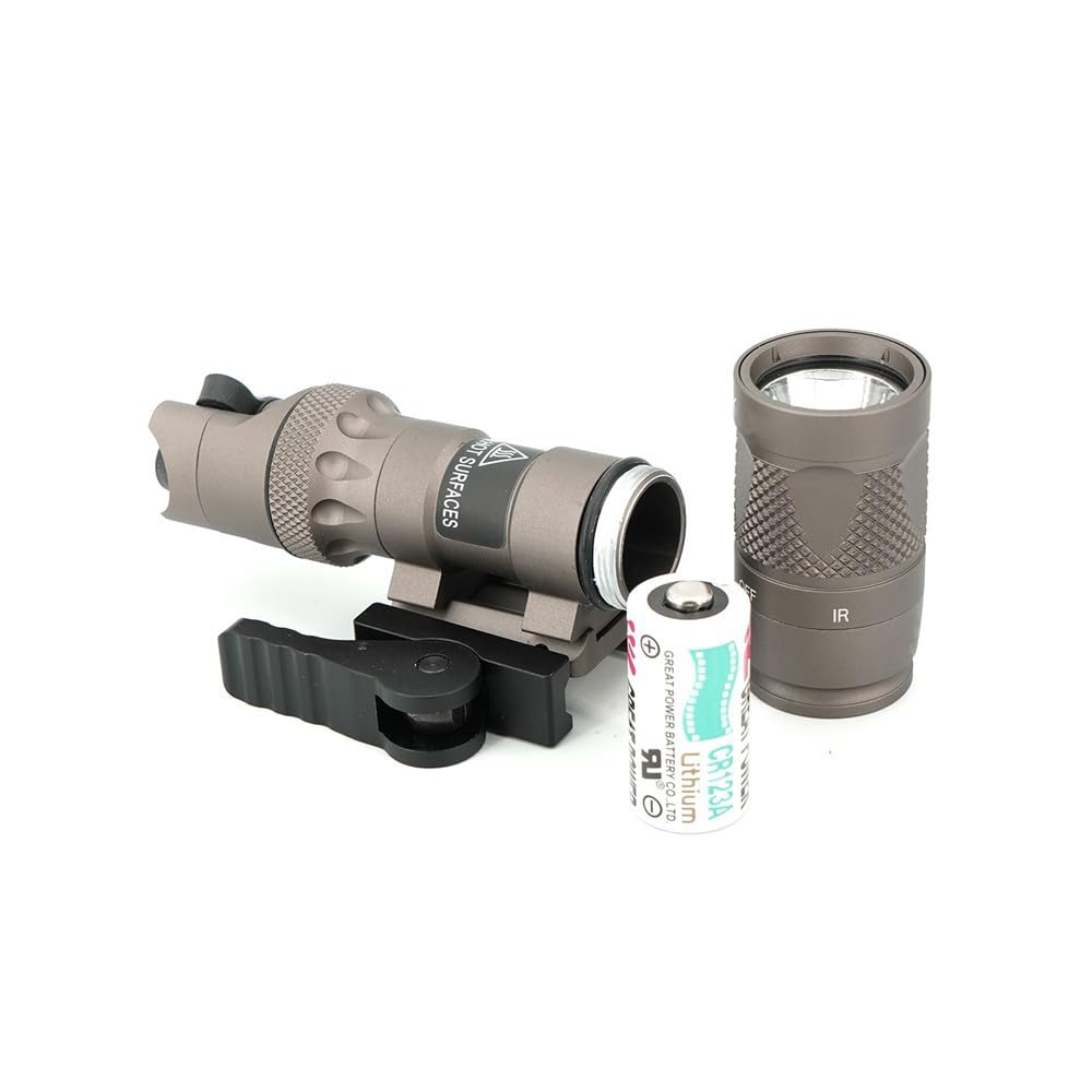 HATSEN Torcia tattica M622v/M300V/M952V/M323V/M600V con supporto per torcia QD e interruttore a pressione remota, luce LED 400/500 lumen per caccia all'aperto, adatta per guida Picatinny da 20 mm