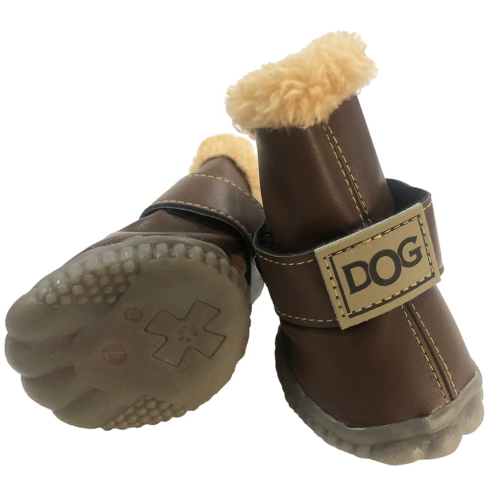 WINSOON Bottes de l'Australie pour Chien Pet antidérapante Chaussures d'hiver Chaud Skidproof Sneakers Paw protecteurs Ensemble de 4 pièces