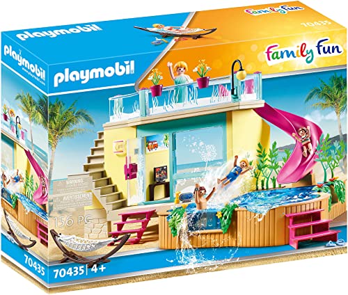 PLAYMOBIL Family Fun 70435, Bungalow con Piscina,...