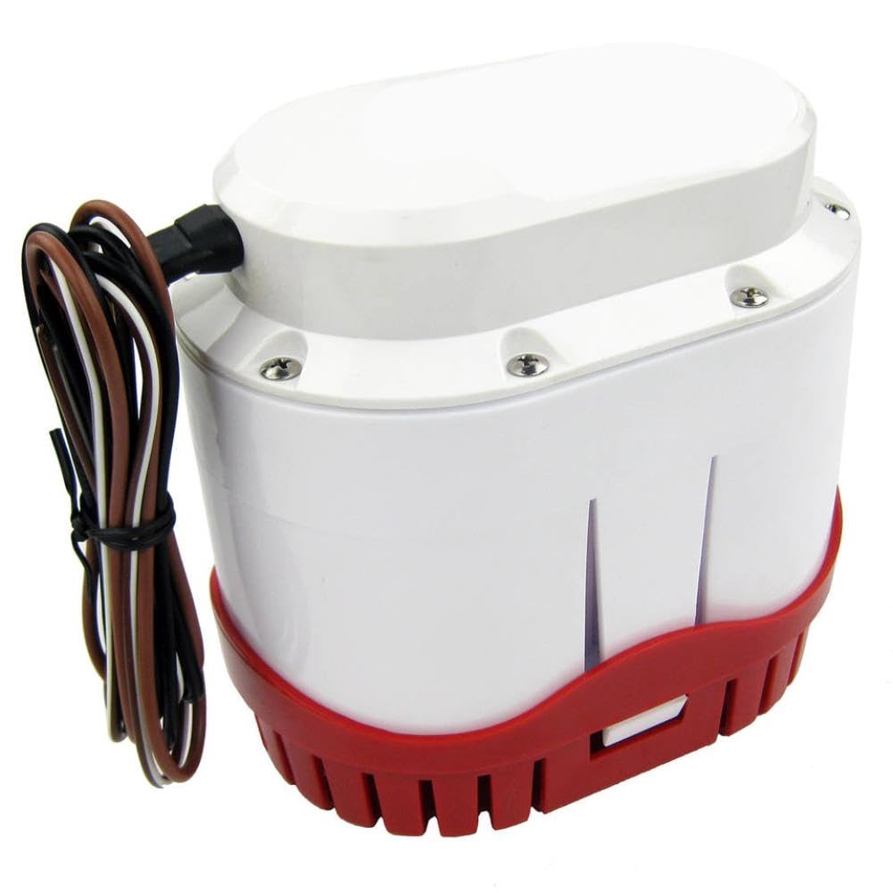 Automatische Bilgenwasserpumpe for Tauchboote | 2000GPH 12V/24 mit Schwimmerschalter Marine-Bilgenpumpe, kompatibel mit Booten(12V)