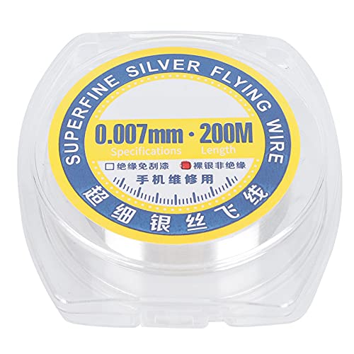 200meters Silver Wire, Uninsulation Wires with Straighten Wires, with Fingerprint Motherboard Soldering Repair (0.007mm)