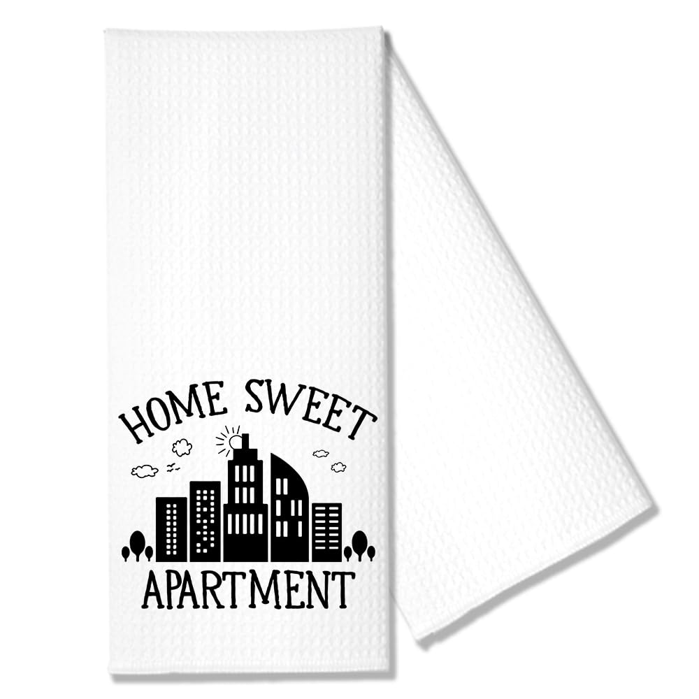 Toalla de cocina divertida Hafhue Home Sweet Apartment para decorar tu nuevo hogar