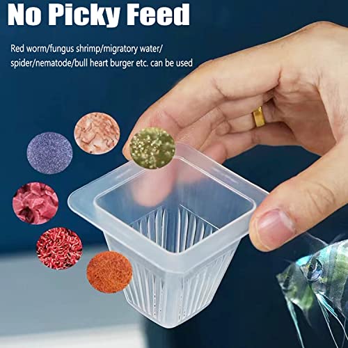 Image of Dbeans Floathng Aquarium Fish Feeder, Red Worm Cup, Multiple Pets