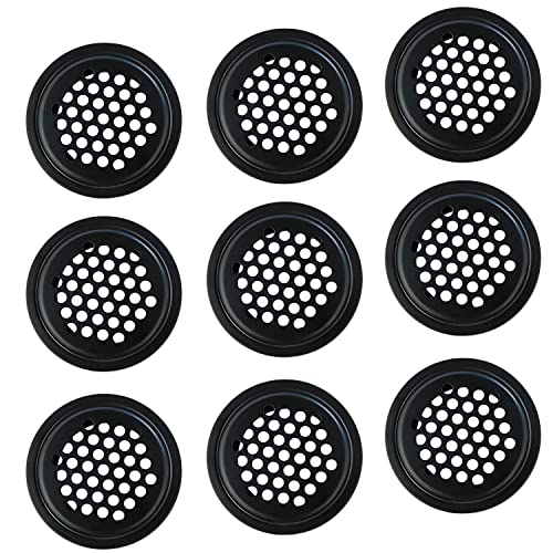 Qrity 10 PCS Stainless Steel Air Vent 35mm, Circular Mesh, Black Circular Ventilation Grille, Grating Cover