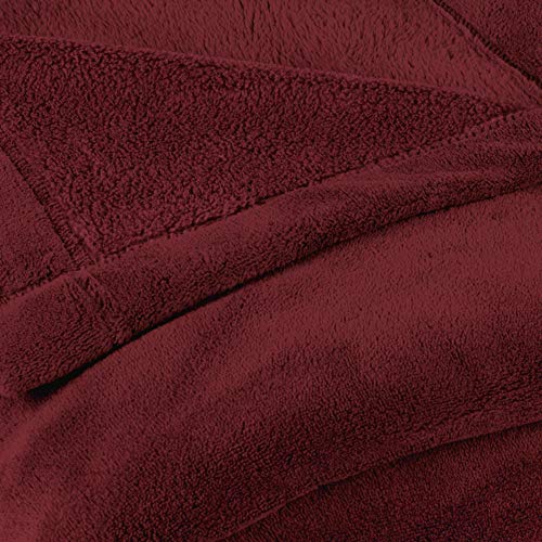 CelinaTex Flauschige Kuscheldecke 150 x 200 cm Bordeaux rot Decke Sofa warm Wohndecke weich Mikrofaser Fleece Oeko-TEX Montreal – Bild 3