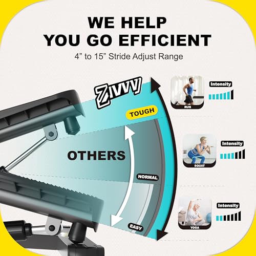 Image of ZIWWVY Stepper Machine with Resistance Bands, Mini Stepper with 300LBS Weight Capacity, Twist Stepper for Full Body Workout, Adjustable Step Height, Smooth and Quiet, Step Machine for Men Women