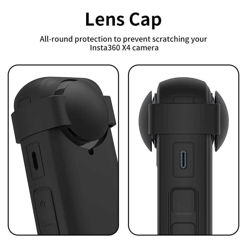 Silicone Camera Lens Cover Anti-fall Lens Protector for Insta 360 X4 Accessori e