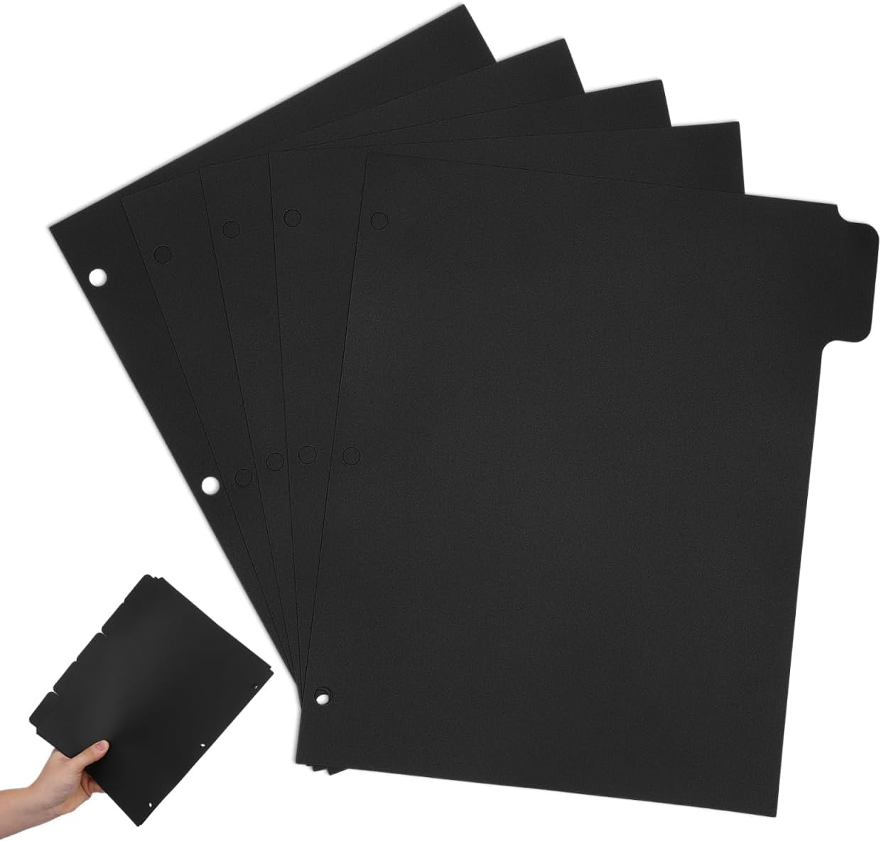5 Sheets 3-Ring Binder Dividers with Tabs 11.02X9.33In Plastic Page Dividers for Office and School Organizing Removable Loose-Leaf Separation Pages for Notebooks