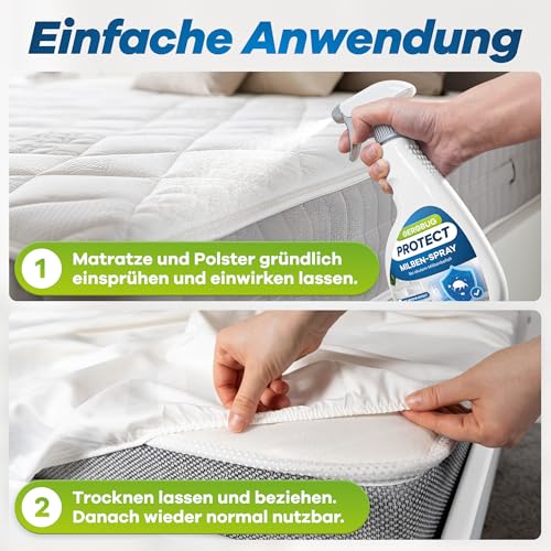 Gerobug Protect Milbenspray für Matratzen 1000 ml - Hausstaubmilben-Spray - Milbenschutz - Milbenabwehr - Mittel gegen Milben - Anti Milben-Spray für Matratzen, Polster - Effektive Milbenabwehr