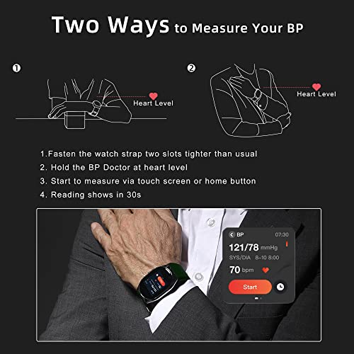 Image of YHE BP Doctor Pro, Blood Pressure Watch with Patented Cuff, Wrist BP Monitor, Smartwatch for Blood Oxygen, HRV, Heart Rate, Sleep and Sports Tracking with App (Green)