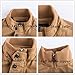 ZooYung Men's Cotton Lightweight Jackets Casual Multi Pockets Zip Front Stand Collar Military Jackets Coat Outdoor Windproof Windbreaker(GM-ZY2701-Khaki-XL)