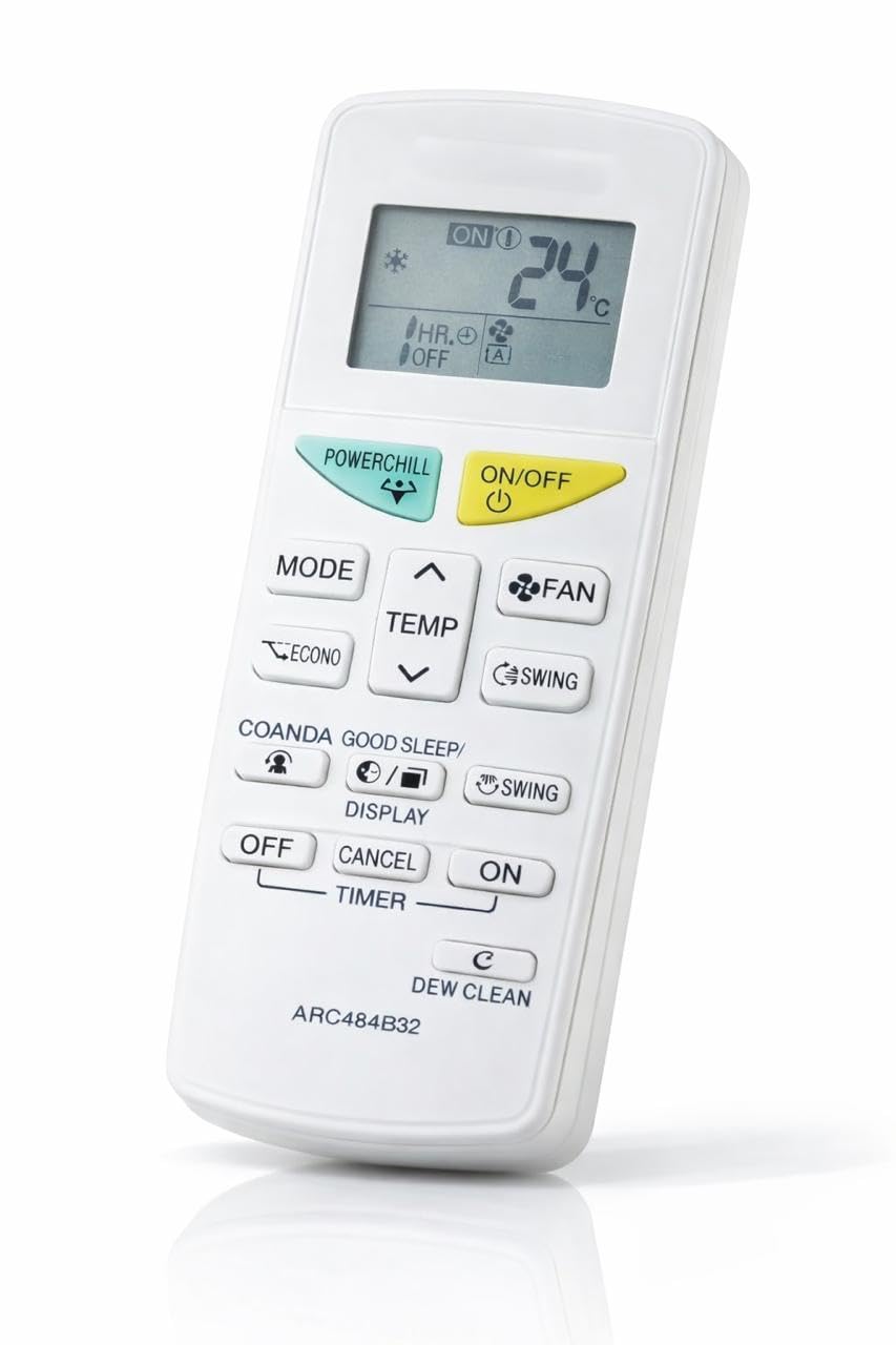AULCMEET® Remote Compatible for Daikin AC ARC484B32 with Dew Clean Function, Compatible for 1, 1.5, 2 Ton Split/Window AC Remote Control (AC-132L)