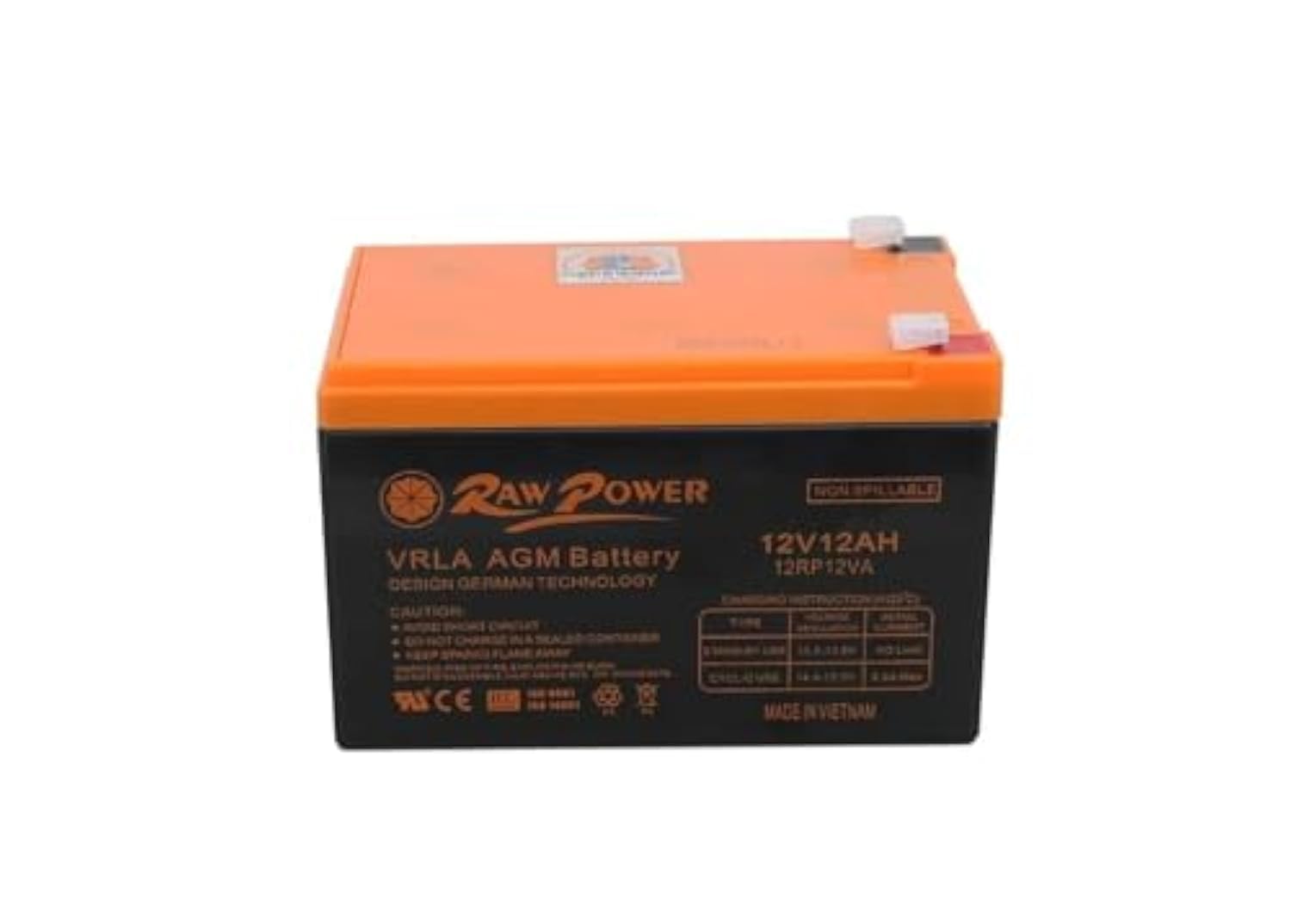 Voltron-Raw Power VRLA AGM Battery, 12A-12V