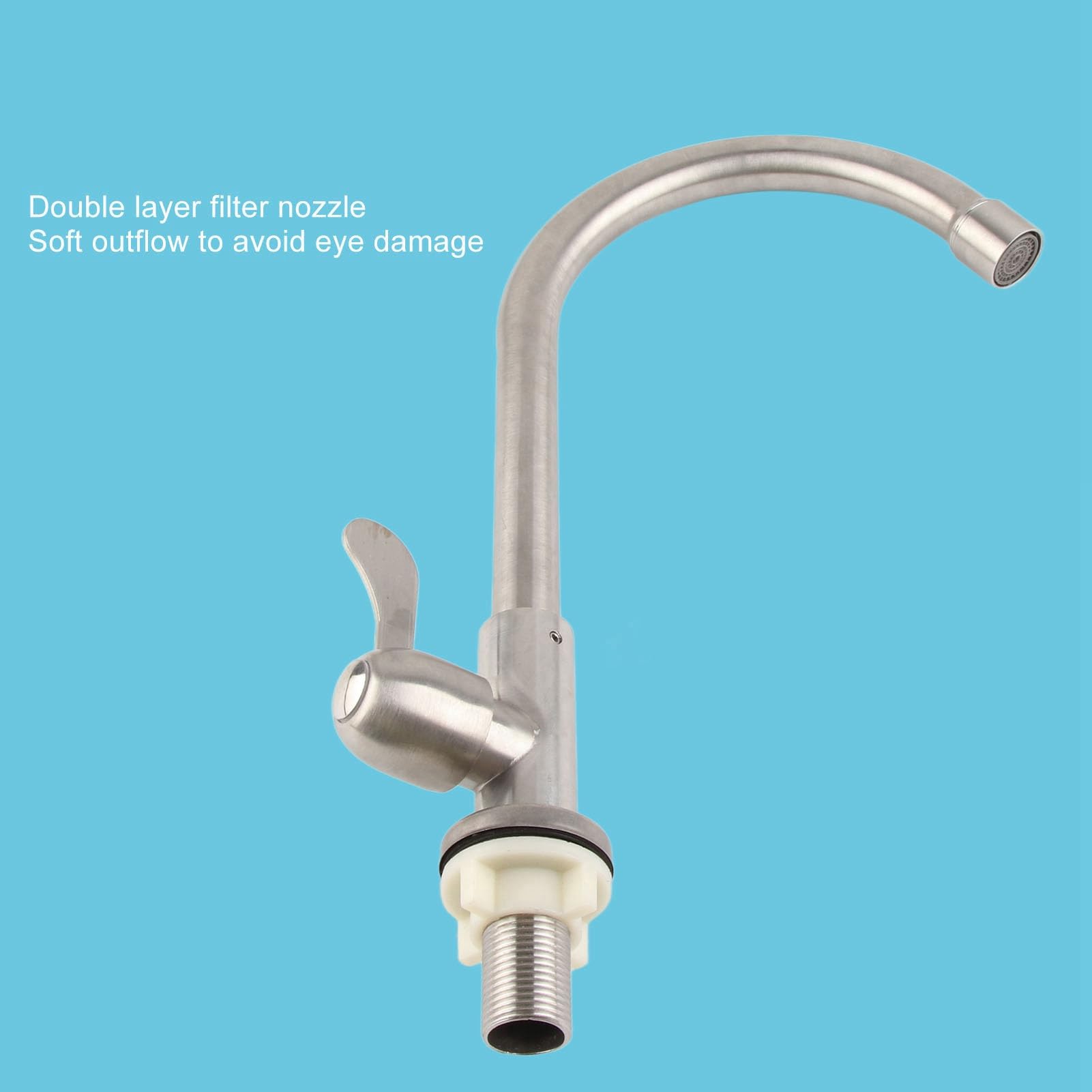 Srliya Kit de rinçage oculaire d'urgence, station de lavage des yeux montée sur le robinet, kit de lavage d'urgence à double usage avec filtre pour laboratoire, industrie, maison, G1/2