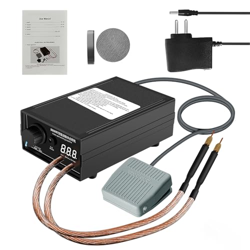Soldador por puntos 8000 W, portátil soldador por puntos ajustable para baterías 18650, mini máquina de soldadura por puntos 0,1-0,3 mm, 0-1200A, con pantalla LCD, con hoja de níquel de 1 m