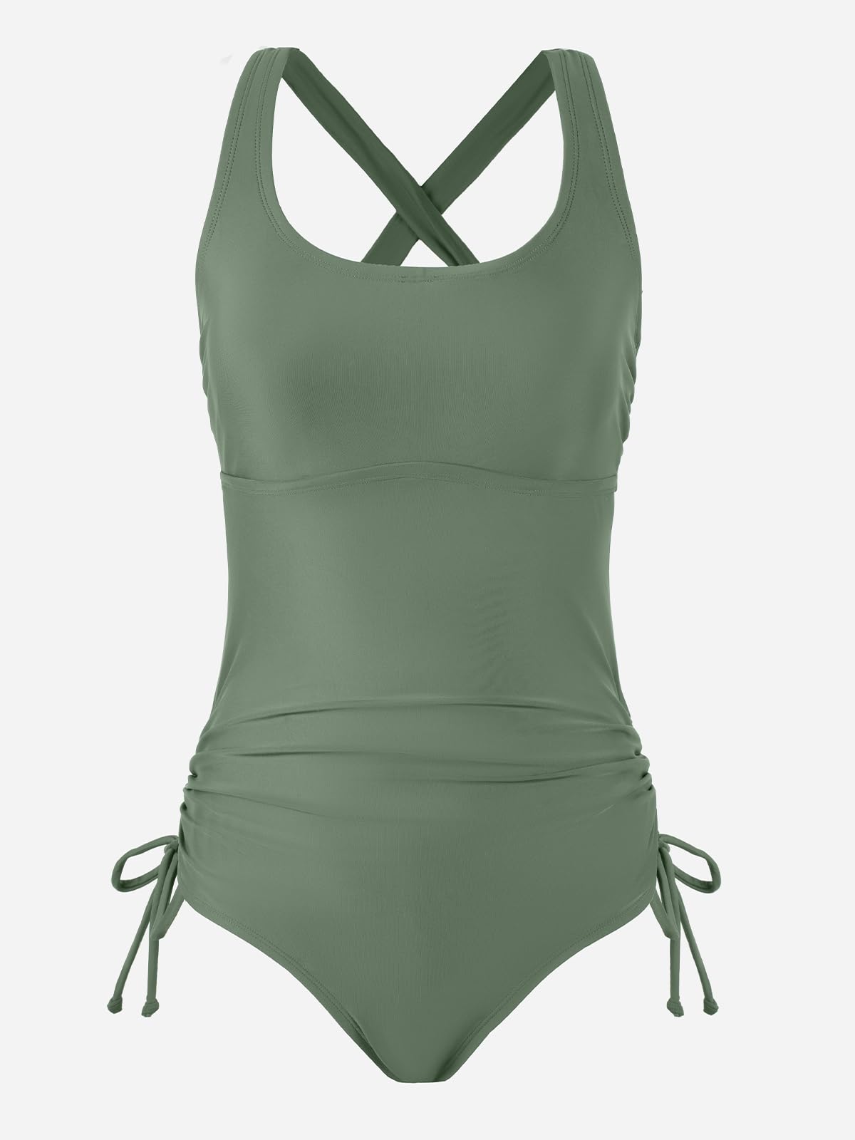 CUPSHE Maillot de bain de grossesse pour femme - Col en U - Lacets - Cordon de serrage réglable - Maillot de bain une pièce