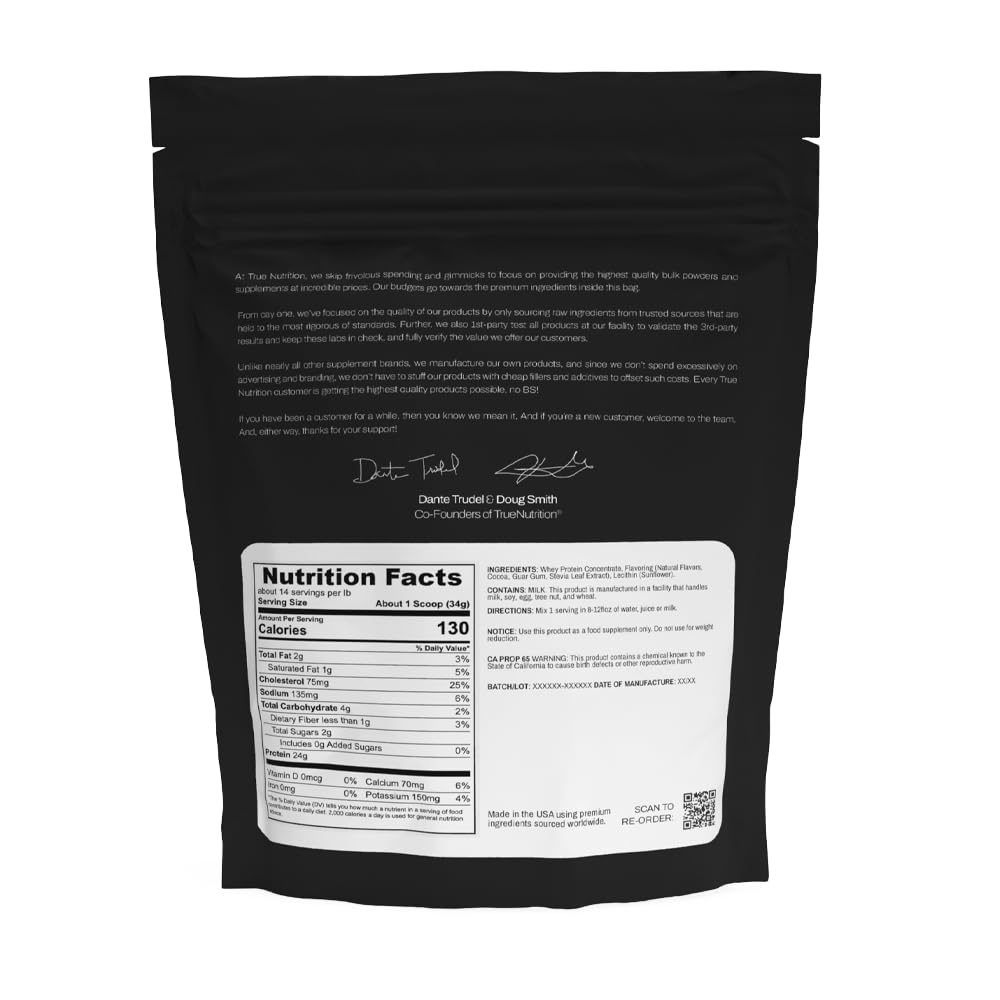 True Nutrition Whey Protein Concentrate, Chocolate Fudge Brownie, 2lb — Amazon image 2