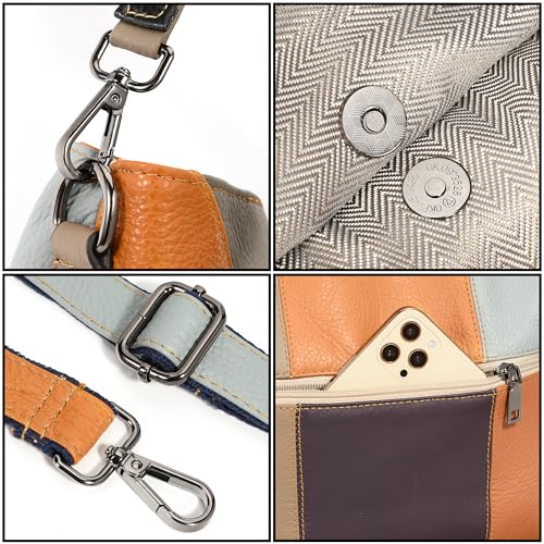 Image of YALUXE Women's Real Leather Shoulder Bags Hobo Handbags Purse Crossbody Bag