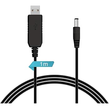 LANMU 5V auf 12V USB zu DC Hohlstecker Ladekabel Kabel Hohlstecker Converter für Tastatur,IP Kamera,Router,Mini LCD Monitor und weitere, 5,5 x 2,1mm