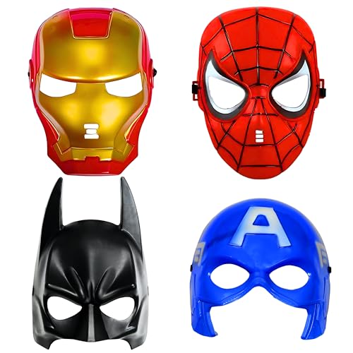 Image of Wanna Party Superhero Mask for Kids-Set of 4 Super hero for Pretend Play Role Pay, Cosplay Costume Mask for Kids