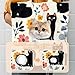 CHENZZZZ Cute Black Cats and Flowers (69) Pet Canvas Shoulder Carrying Bag, Cat Carrier, Portable Kitten & Puppy Tote, Comfort Carriers for Small Pets