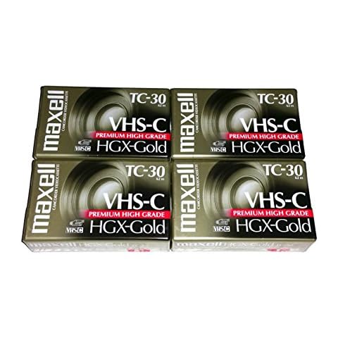 Maxell VHS-C TC-30 HGX Gold Blank Cassettes - Pack of 4 Cassettes Cover