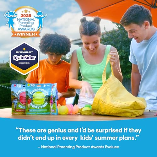 Image of Hydroburst 10-pack Reusable Water Balloons by Relatable, For The Pool, Beach Toys And Outdoor Play Toys, Includes 10 Refillable Balloons With Smiley Faces