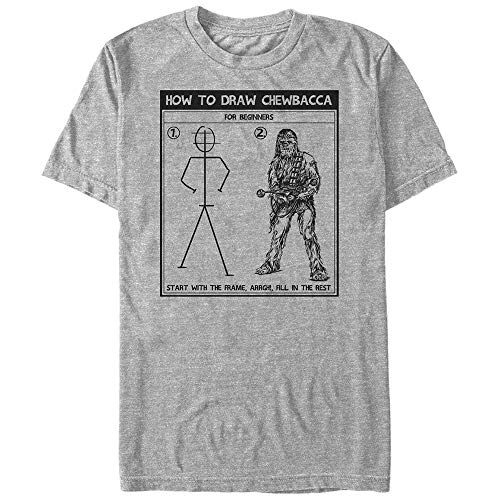 Star Wars Men's Draw Chewy Graphic T-Shirt - Grey - Large