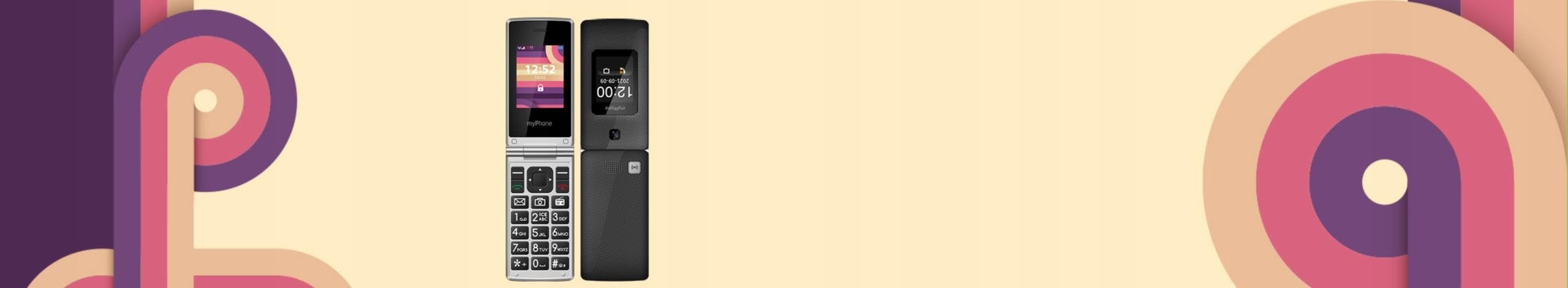 myPhone Tango LTE Telefon Z Klapką, Duża Bateria 1400 Mah, Sieć 4G, dwa duże wyświetlacze, ekran 2.4" oraz 1,77”, Aparat, Dual Sim, Slot Na Karte Microsd, Duże Klawisze