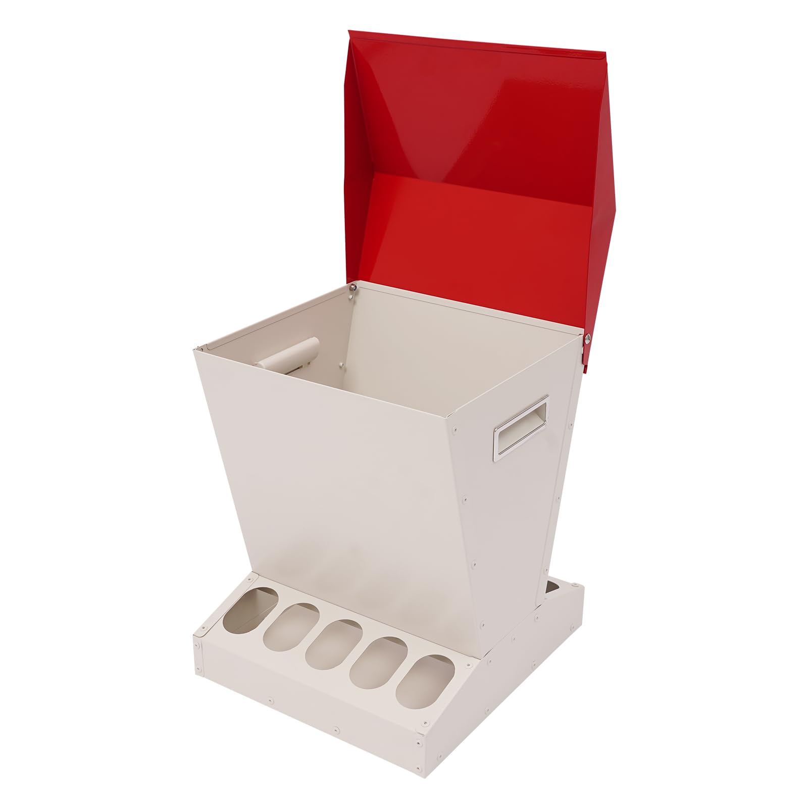 Comedero automático grande para pollos, 11 kg, de metal, con 10 conexiones de alimentación, comedero automático para aves de corral, pollos, patos, pavos, gansos
