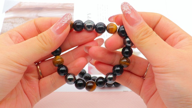 Pulsera de cuentas de piedra natural para hombre miniatura 7