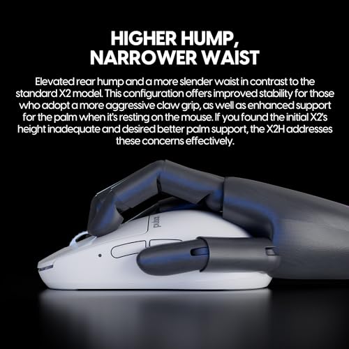 Image of Pulsar Gaming Gears - X2H eS Wireless Gaming Mouse, Limited Edition, Symmetrical, Optical Switch, OLED Display, Driverless, PAW3395 Sensor, 100H Battery, 4K dongle Included (Medium, White)