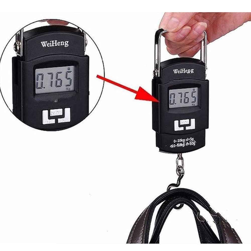 Mobhada Portable Digital Hook Type Weighing/Temp Scale Machine for Manual Weight M/c 10 Kg-50 Kg for Home, Kitchen, Traveling (Black) 4