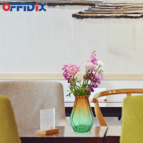 OFFIDIX Glass Vase Gradient Multicolor with Geometric Faceted Design Floral Vase for Home, Business, Events or Weddings - Image 6
