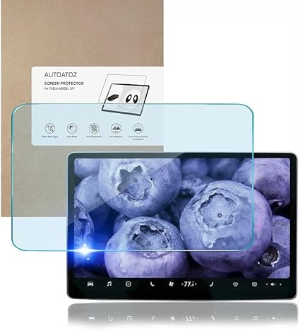autoatoz tempered glass screen protector fit for tesla model 3 model y center touch screen car navigation film matte anti glare anti fingerprint blo