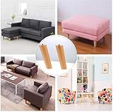 AUF SHEENO Set of 4 Wooden Furniture Legs, 15cm Solid Tapered Wood Sofa Legs, Replacement Furniture Feet with Mounting Plate, Screws and Anti-Slip Mats for Sofa Table Chair Tea Cabinet - Image 4