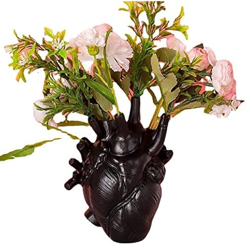 Lazyspace Heart Vases Creative for Flowers,Anatomical Heart Vase Novelty Flower Vase,Anatomical Heart vase,Heart-Shaped Sculpture Customized Vase Heart Shaped Vase Decor Desk Table Ornament Cover
