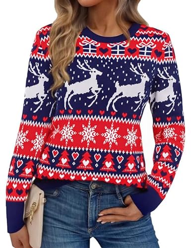 Aseniza Weihnachtspullover Damen Weihnachtspulli Weihnachten Pullover...