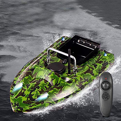 KenSyuInt Cebo de pesca barco de alimentación RC 500M mando a distancia inalámbrico señuelo de pesca nocturna barco de cebo de pesca teledirigido buscador de pesca barco 1,5 kg