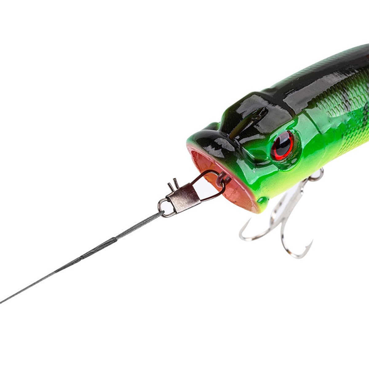 Alnicov 20 Cabezales de Pesca, Cabezal de línea de Acero Inoxidable antimordeduras, Cabezal de Pesca con Giro, Adecuado para Peces Depredadores de Agua Salada y Dulce, línea Principal Oculta